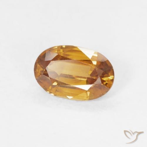 Circón Naranja medio natural de 0.70 ct, Ovalada, VVS