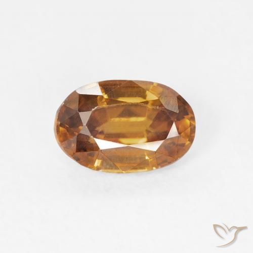0.72ct Natural Naranja medio Circón, Ovalada, VVS