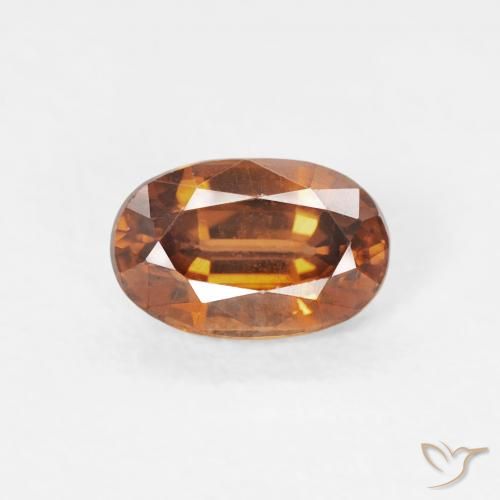 0.73ct Natural Naranja medio Circón, Ovalada, VVS
