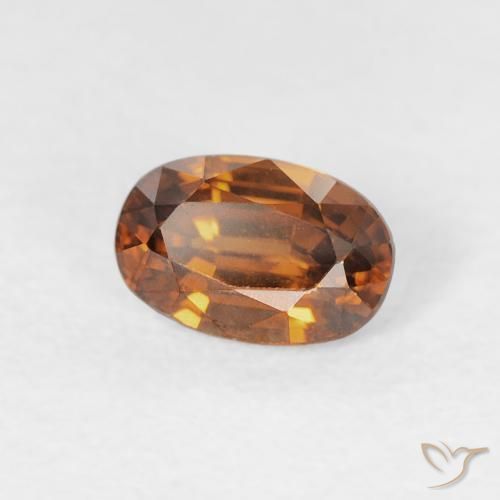Circón Naranja marrón natural de 0.81 ct, Ovalada, VVS