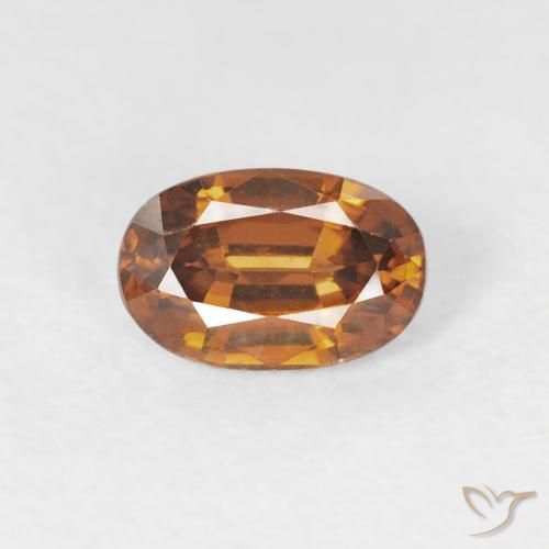 0.76ct Natural Naranja terroso Circón, Ovalada, VVS