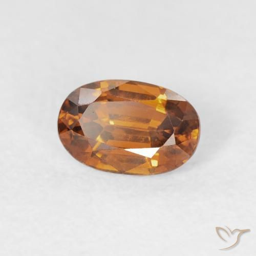 Circón Naranja terroso natural de 0.76 ct, Ovalada, VVS