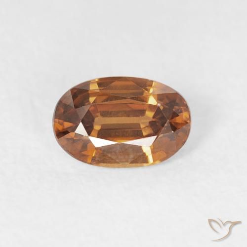 0.74ct Natural Naranja medio Circón, Ovalada, VVS