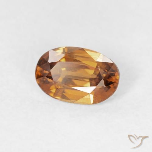 Circón Naranja medio natural de 0.74 ct, Ovalada, VVS