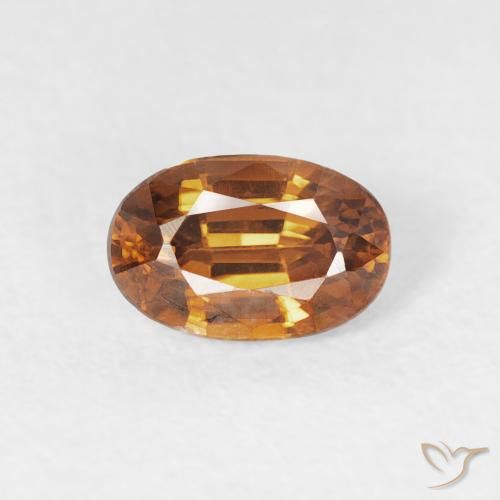 0.84ct Natural Naranja medio Circón, Ovalada, VVS