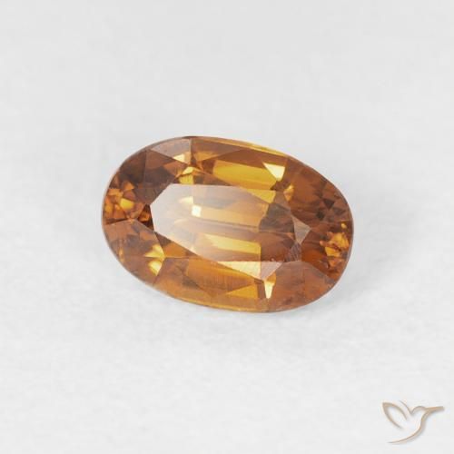 Circón Naranja medio natural de 0.84 ct, Ovalada, VVS