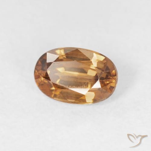 Circón Marrón naranja natural de 0.80 ct, Ovalada, VVS