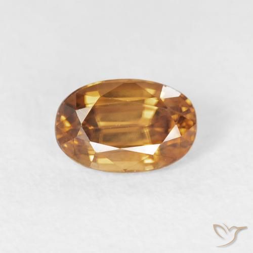 0.83ct Natural Marrón naranja Circón, Ovalada, VVS