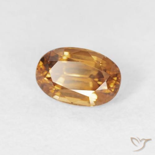 Circón Marrón naranja natural de 0.83 ct, Ovalada, VVS