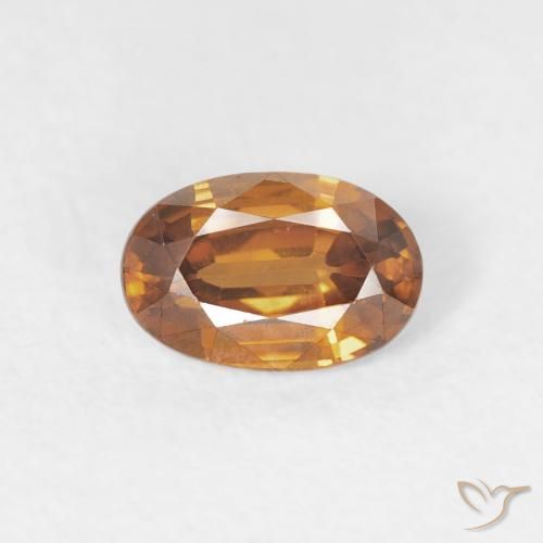 0.71ct Natural Marrón naranja Circón, Ovalada, VVS