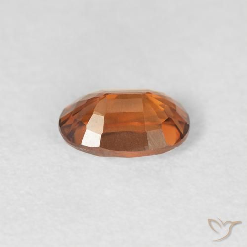 Circón Medium Dark-Orange natural de 0.76 ct, Ovalada, VVS