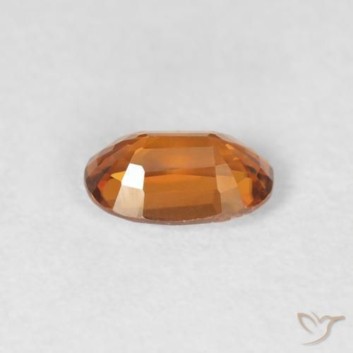Circón Medium Dark-Orange natural de 0.71 ct, Ovalada, VVS