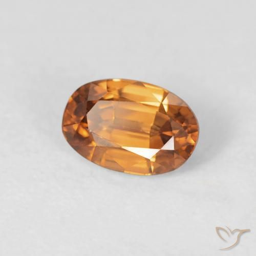 Circón Naranja medio natural de 0.85 ct, Ovalada, VVS