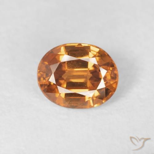 1.00ct Natural Naranja medio Circón, Ovalada, VS