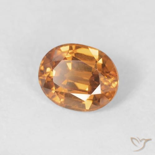 Circón Naranja medio natural de 1.00 ct, Ovalada, VS