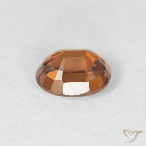 Circón Medium Dark-Orange natural de 1.00 ct, Ovalada, VVS-VS