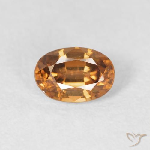 0.91ct Natural Naranja medio Circón, Ovalada, VVS-VS
