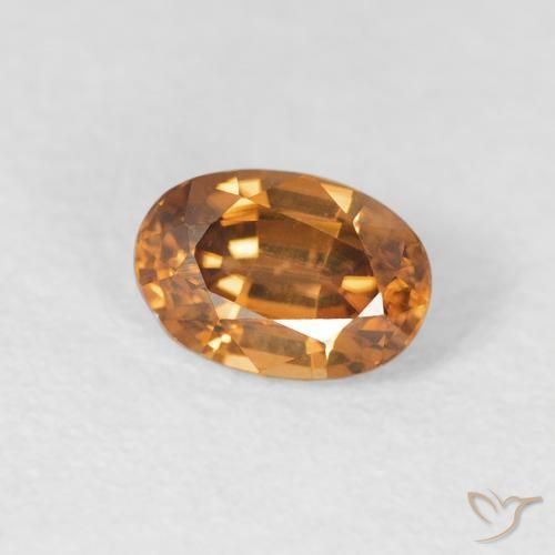 Circón Naranja medio natural de 0.91 ct, Ovalada, VVS-VS