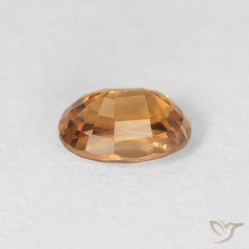Circón Naranja medio natural de 0.91 ct, Ovalada, VVS-VS