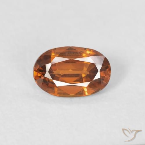0.68ct Natural Medium Dark-Orange Circón, Ovalada, VVS-VS