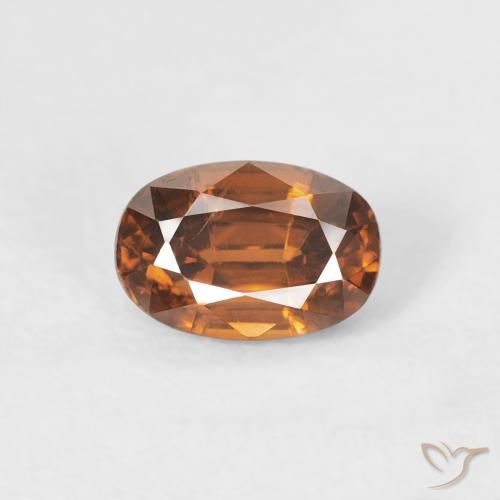 0.93ct Natural Naranja terroso Circón, Ovalada, VVS-VS