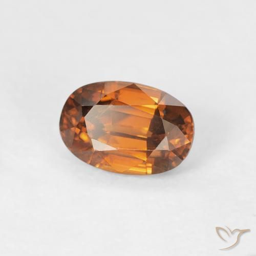 Circón Naranja terroso natural de 0.93 ct, Ovalada, VVS-VS