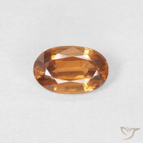 0.63ct Natural Naranja medio Circón, Ovalada, VVS-VS