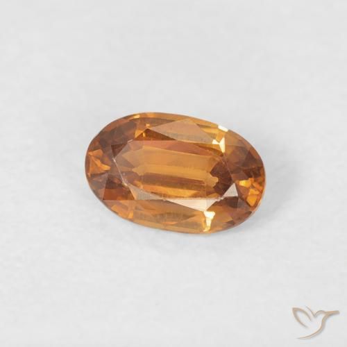 Circón Naranja medio natural de 0.63 ct, Ovalada, VVS-VS