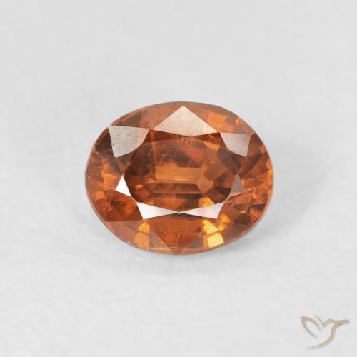 1.00ct Natural Naranja medio Circón, Ovalada, VVS-VS