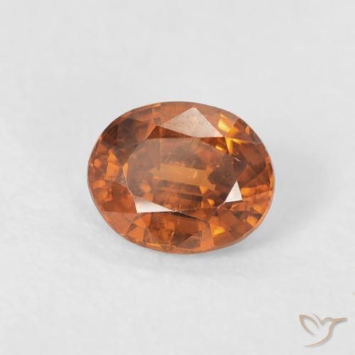 Circón Naranja medio natural de 1.00 ct, Ovalada, VVS-VS