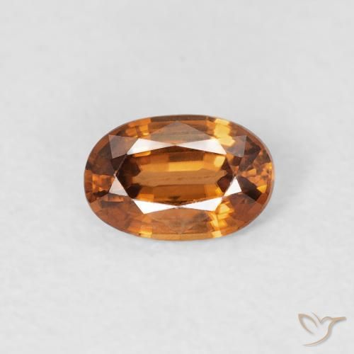 0.68ct Natural Naranja terroso Circón, Ovalada, VVS