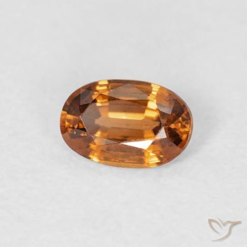 Circón Naranja terroso natural de 0.68 ct, Ovalada, VVS