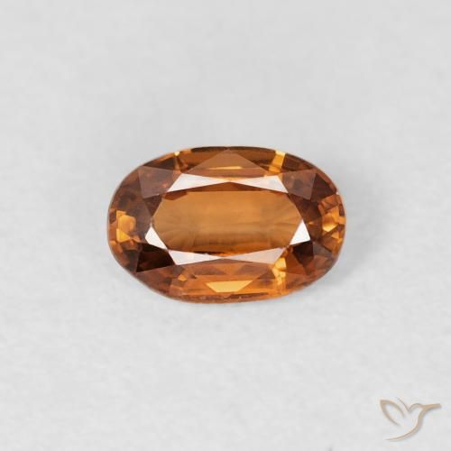 0.66ct Natural Naranja marrón Circón, Ovalada, VVS