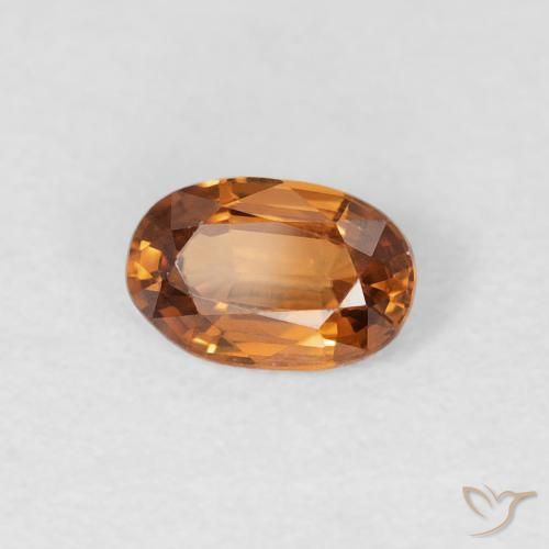 Circón Naranja marrón natural de 0.66 ct, Ovalada, VVS
