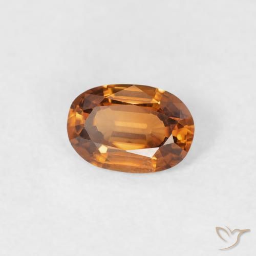 Circón Naranja marrón natural de 0.55 ct, Ovalada, VVS