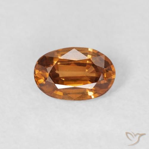 0.73ct Natural Naranja terroso Circón, Ovalada, VVS
