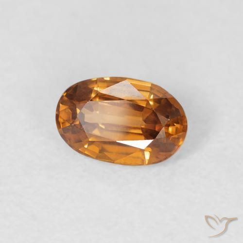 Circón Naranja terroso natural de 0.73 ct, Ovalada, VVS
