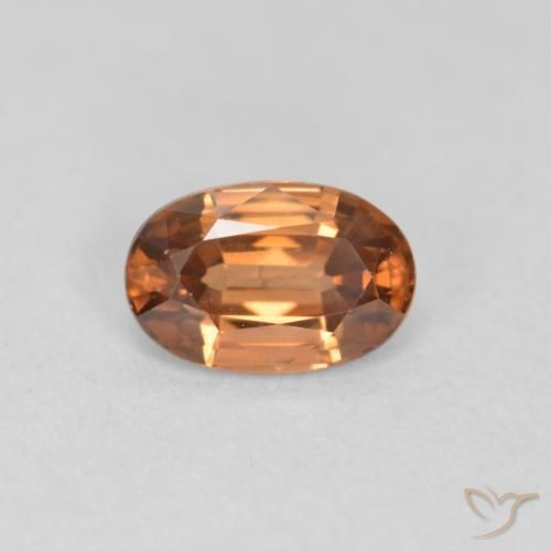 0.69ct Natural Naranja oscuro Circón, Ovalada, VVS-VS
