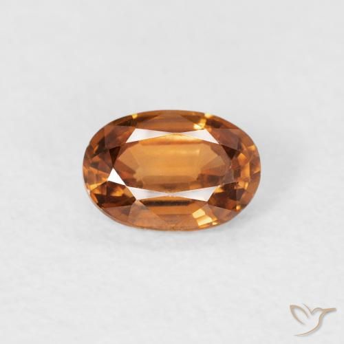 0.66ct Natural Naranja medio Circón, Ovalada, VVS-VS