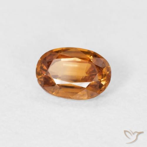 Circón Naranja medio natural de 0.66 ct, Ovalada, VVS-VS