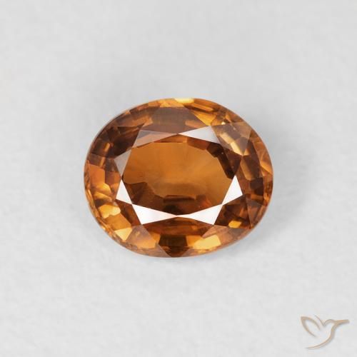 0.92ct Natural Naranja terroso Circón, Ovalada, VVS-VS