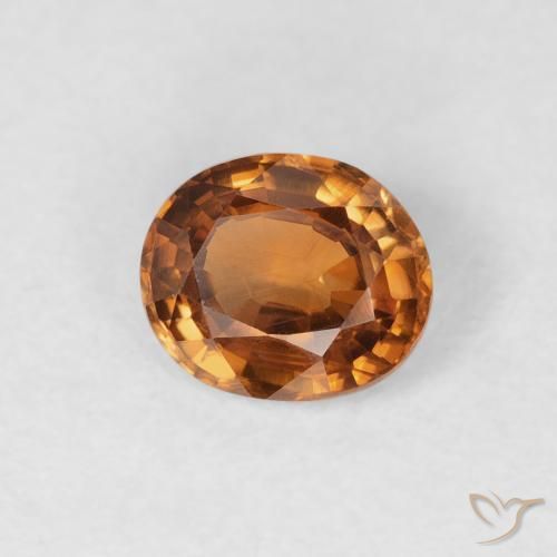 Circón Naranja terroso natural de 0.92 ct, Ovalada, VVS-VS