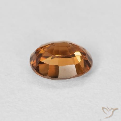 Circón Naranja oscuro natural de 0.94 ct, Ovalada, VVS