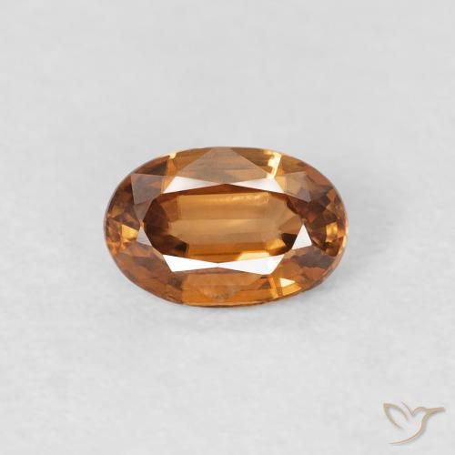 0.73ct Natural Naranja medio Circón, Ovalada, VVS