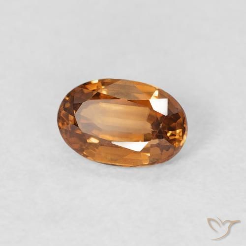 Circón Naranja medio natural de 0.73 ct, Ovalada, VVS