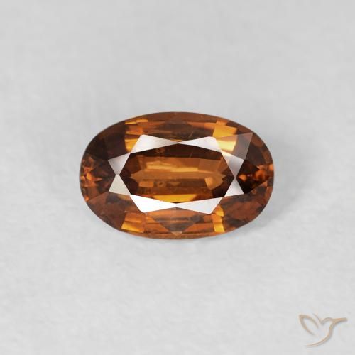 0.73ct Natural Medium Dark-Orange Circón, Ovalada, VVS-VS