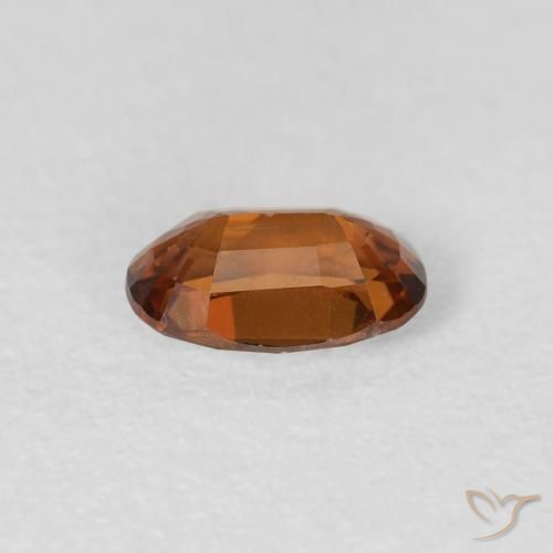 Circón Medium Dark-Orange natural de 0.73 ct, Ovalada, VVS-VS