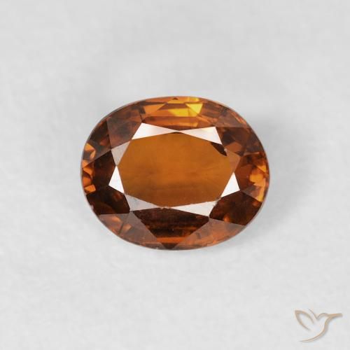 0.98ct Natural Medium Dark-Orange Circón, Ovalada, VVS-VS