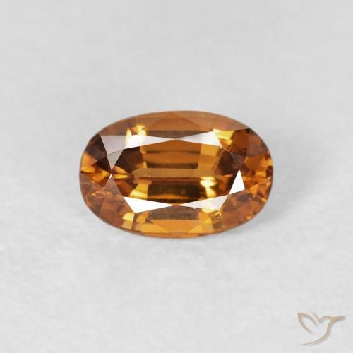 0.84ct Natural Naranja terroso Circón, Ovalada, VVS