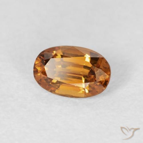 Circón Naranja terroso natural de 0.84 ct, Ovalada, VVS